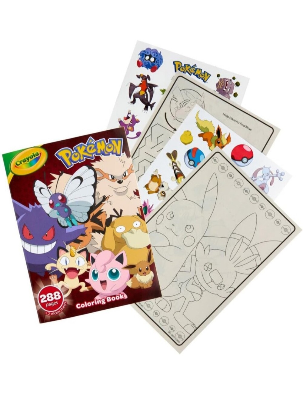 Crayola Pokémon Coloring Book - Pink, Red, Yellow, Green, Blue